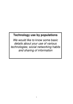 Technology In Later Life (TILL) Project (2015-2017) - Technology Survey