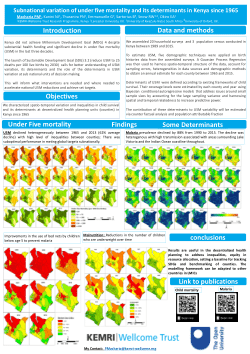 Sub-national variation of under five mortality and its determinants in Kenya since 1965