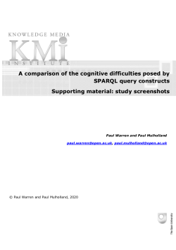Screenshots for paper - A comparison of the cognitive difficulties posed by SPARQL query constructs