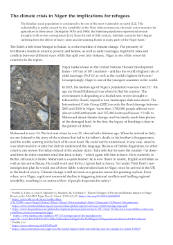 Covid Chronicles: The Climate Crisis in Niger. Implications for Refugees