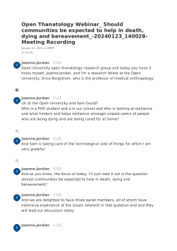 Should communities be expected to help in death, dying and bereavement?  - Panel Discussion