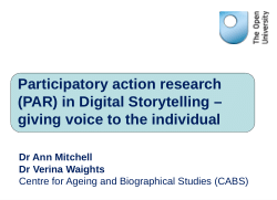 Participatory Action Research in Digital Storytelling