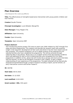 The effectiveness of strengths based early intervention with young autistic children and their families