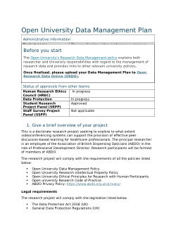 Data Management Plan: The use of online video conference systems to provide effective peer discussion-based learning for healthcare professionals