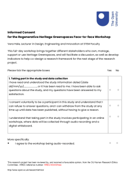 Data Management Plan for <b>OSC 357 - Developing a framework for a tool to measure progress towards Regenerative Heritage Greenspace</b>