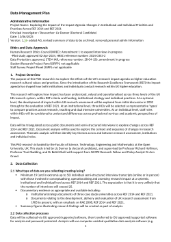 Data Management Plan for Doctoral Research: Exploring the Impact of the Impact Agenda