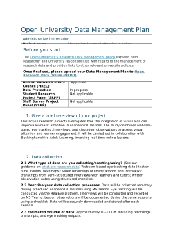 Data Management Plan for "Improving learners’ attention in online synchronous ESOL classes through the integration of visual aids: An action research and eye tracking study"