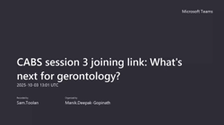 <b>Growing Older in a Changing World: What's next for gerontology? Priorities for research, policy and practice</b>