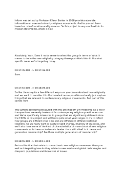 Measuring Eudaimonic Variables Brainstorming Session for New Religiosity Poll
