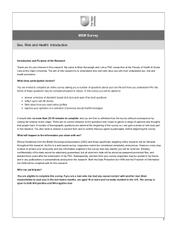 Supplementary materials for PhD thesis - "How Do Men Who Have Sex With Men Currently Understand, Evaluate And Respond To HIV Risk? A Mixed Methods Analysis Of An Internet Survey In A Post-Antiretroviral Society."