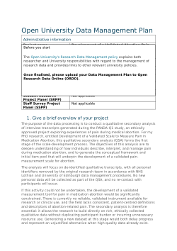 Data Management Plan for "Development of a Validated Abortion Pain Scale: A Qualitative Secondary Analysis to Inform the Theoretical Framework and Item Pool"