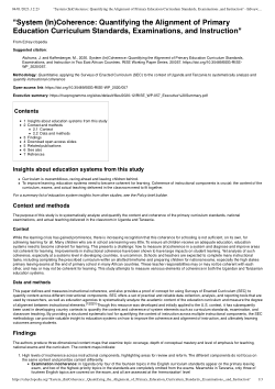 "System (In)Coherence: Quantifying the Alignment of Primary Education Curriculum Standards, Examinations, and Instruction"