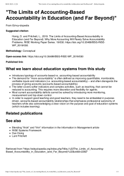 "The Limits of Accounting-Based Accountability in Education (and Far Beyond)"