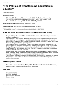 "The Politics of Transforming Education in Ecuador"