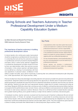 Giving Schools and Teachers Autonomy in Teacher Professional Development Under a Medium-Capability Education System