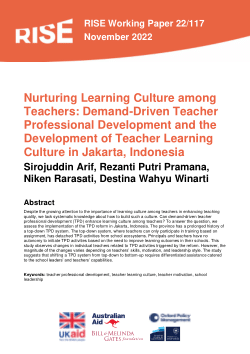Nurturing Learning Culture among Teachers: Demand-Driven Teacher Professional Development and the Development of Teacher Learning Culture in Jakarta, Indonesia