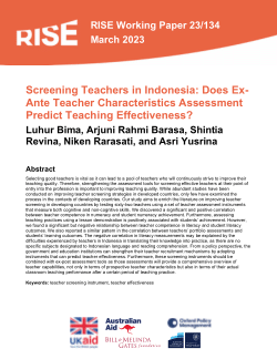Screening Teachers in Indonesia: Does Ex-Ante Teacher Characteristics Assessment Predict Teaching Effectiveness?