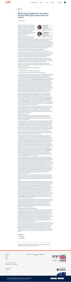 Should "pay for performance" be used for teachers? (With a plea to pause before you answer)