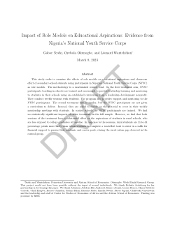 Impact of Role Models on Educational Aspirations: Evidence from Nigeria's National Youth Service Corps