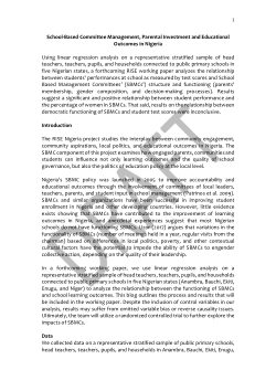 School-Based Committee Management, Parental Investment and Educational Outcomes in Nigeria