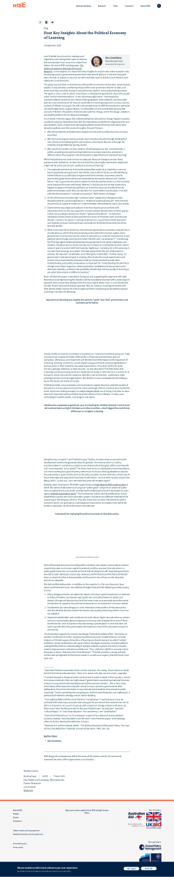 Four Key Insights About the Political Economy of Learning