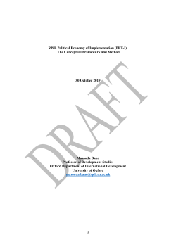 RISE Political Economy of Implementation (PET-I): 

 The Conceptual Framework and Method