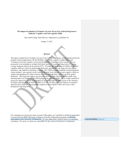 The Impact Evaluation of Vietnam’s Escuela Nueva (New School) Program on Students’ Cognitive and Non-cognitive Skills