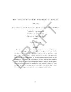 The Joint Role of School and Home Inputs in Children’s Learning