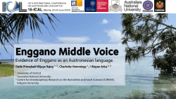 Enggano middle voice: Evidence of Enggano as an Austronesian language