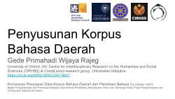 Penyusunan Korpus Bahasa Daerah