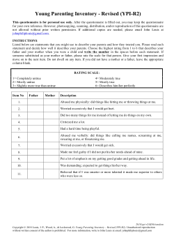 Psychometric validation of the Young Parenting Inventory - Revised (YPI ...