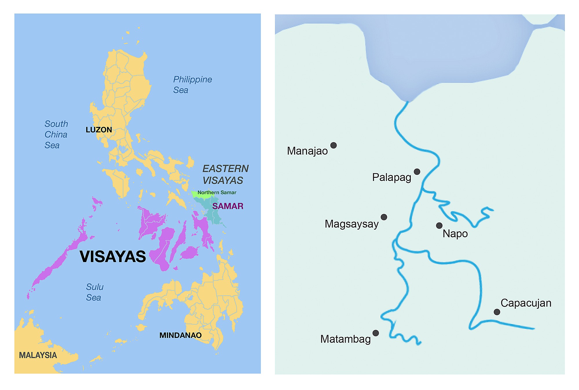 Samar In Philippine Map Map Of The Philippines Showing Northern Samar Province Highlighted Red  (Left).