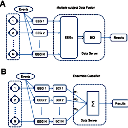 System diagrams for a collaborative BCI.