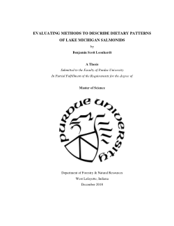 Evaluating Methods to Describe Dietary Patterns of Lake Michigan Salmonids