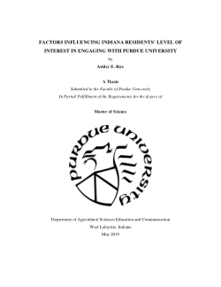 Factors Influencing Indiana Residents' Level of Interest in Engaging with Purdue University