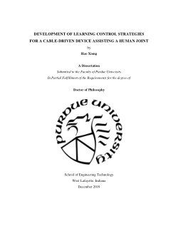 Development of Learning Control Strategies for a Cable-Driven Device Assisting a Human Joint