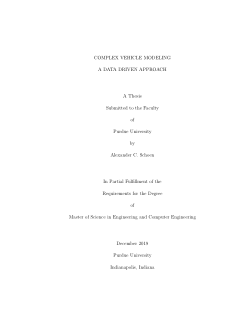 Complex Vehicle Modeling: A Data Driven Approach