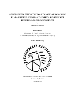 NANOPLASMONIC EFFICACY OF GOLD TRIANGULAR NANOPRISMS IN MEASUREMENT SCIENCE: APPLICATIONS RANGING FROM BIOMEDICAL TO FORENSIC SCIENCES
