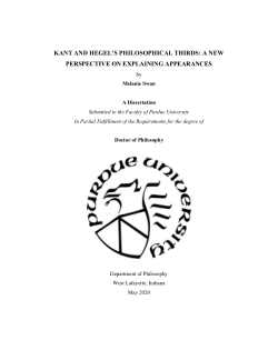 KANT AND HEGEL’S PHILOSOPHICAL THIRDS: A NEW PERSPECTIVE ON EXPLAINING APPEARANCES