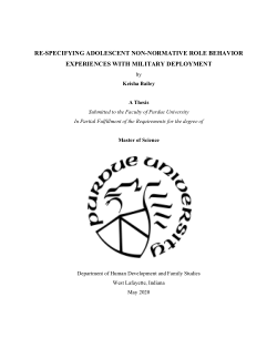 Re-Specifying Adolescent Non-Normative Role Behavior Experiences with Military Deployment