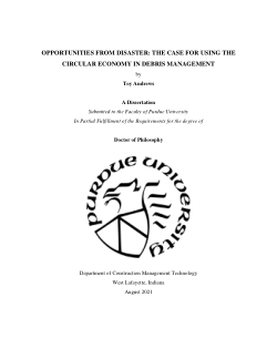 Opportunities from Disaster:  The Case for Using The Circular Economy in Debris Management