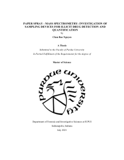Paper Spray - Mass Spectrometry: Investigation of Sampling Devices for Illicit Drug Detection and Quantification