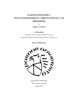 Learning Responsibly: Essays on Responsibility, Norm Psychology, and Personhood