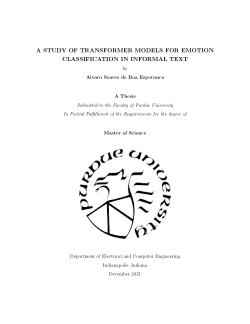 A STUDY OF TRANSFORMER MODELS FOR EMOTION CLASSIFICATION IN INFORMAL TEXT
