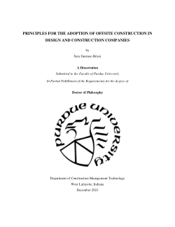 Principles for the adoption of offsite construction in design and construction companies