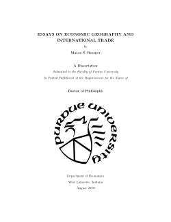 Essays on Economic Geography and International Trade