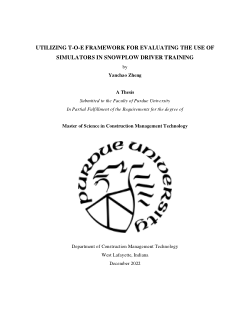 UTILIZING T-O-E FRAMEWORK FOR EVALUATING THE USE OF SIMULATORS IN SNOWPLOW DRIVER TRAINING