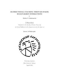 BI-DIRECTIONAL COACHING THROUGH SPARSE HUMAN-ROBOT INTERACTIONS