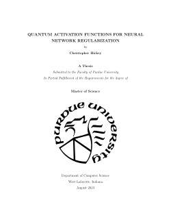 QUANTUM ACTIVATION FUNCTIONS FOR NEURAL NETWORK REGULARIZATION