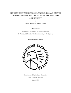 STUDIES IN INTERNATIONAL TRADE: ESSAYS ON THE GRAVITY MODEL AND THE TRADE FACILITATION AGREEMENT